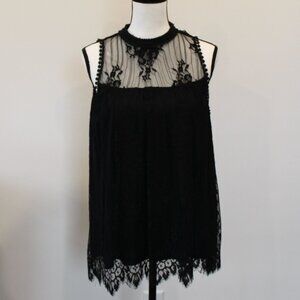 Andree by Unit Black Lace Sleeveless Top Size Medium